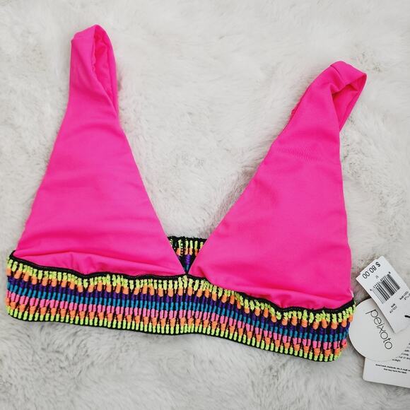 NWT Peixoto Charley Textured V-Neck Triangle Bikini Swim Top - Picture 1 of 9